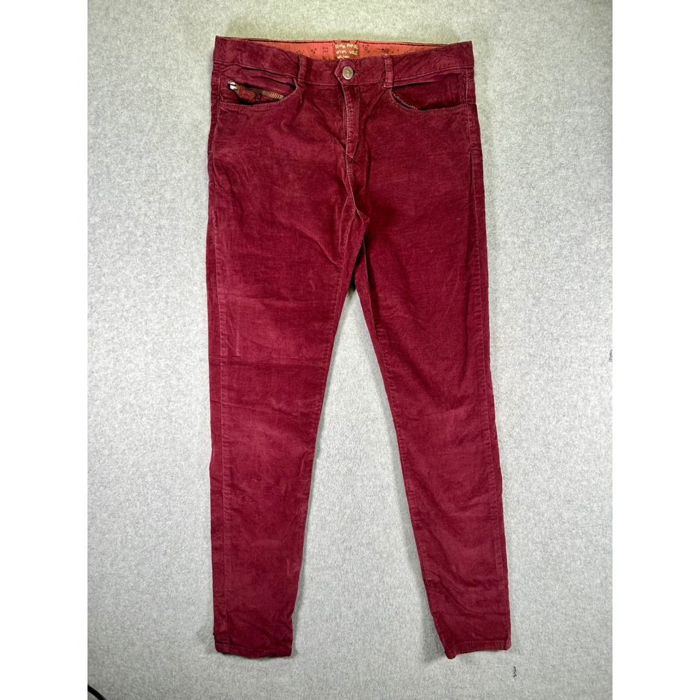 Zara Girls Burgundy Corduroy Skinny Pants Size 13/14 Z1975 Denim Makers Wine